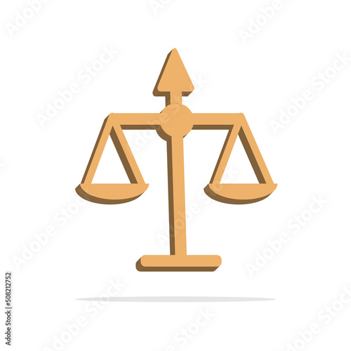 3d court scale concept in minimal cartoon style