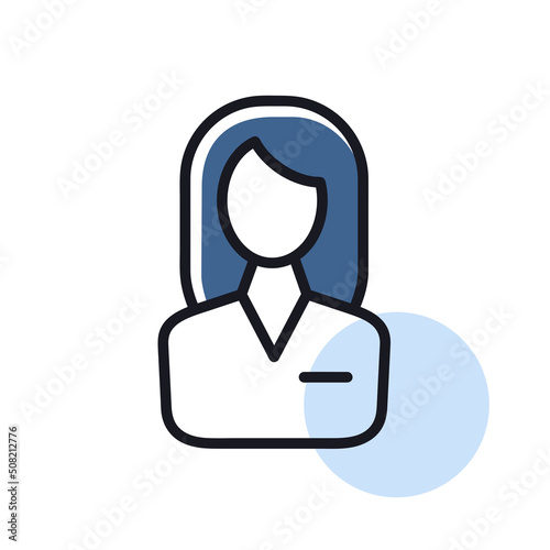 User icon of woman outline icon. Business sign