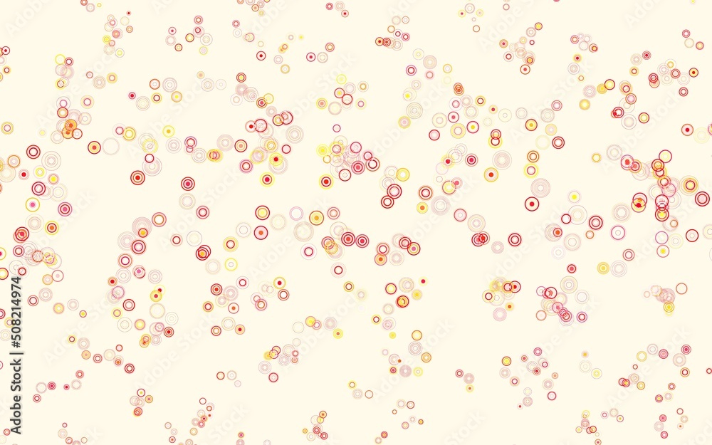 Light Red, Yellow vector pattern with spheres. Light Red, Yellow vector pattern with spheres.
