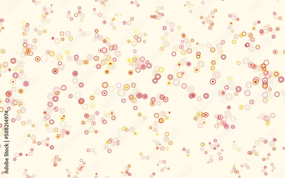 Light Red, Yellow vector pattern with spheres.