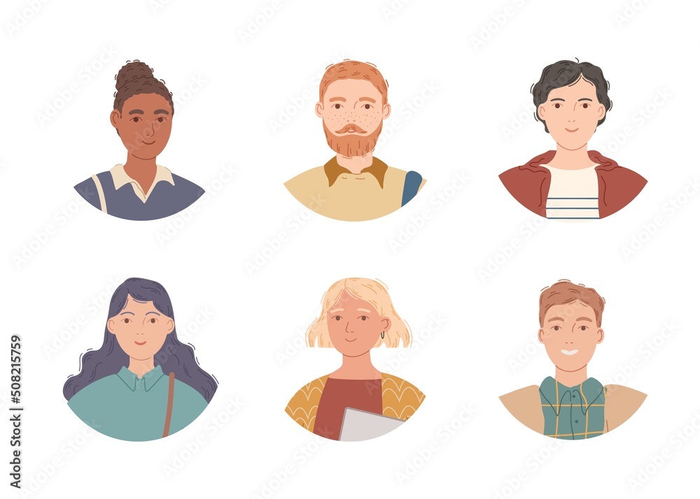 Set of avatars of people. Portraits of men and women. Vector illustration Set of avatars of people. Portraits of men and women. Vector illustration