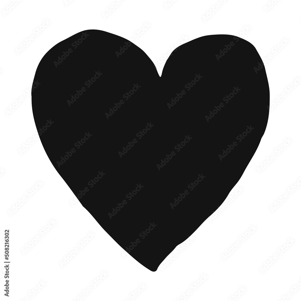 Heart hand drawn with ink brush isolated on white background Heart hand drawn with ink brush isolated on white background