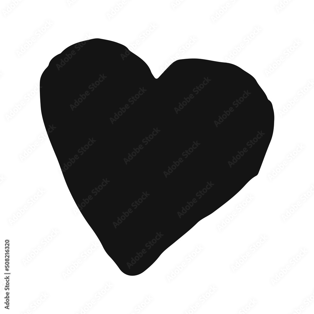 Heart hand drawn with ink brush isolated on white background Heart hand drawn with ink brush isolated on white background