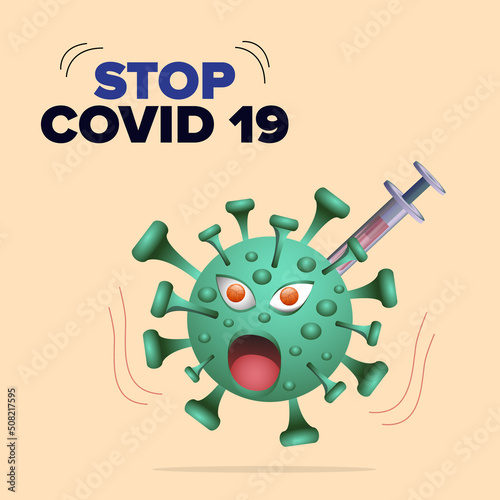 Stop virus vector art illustration design