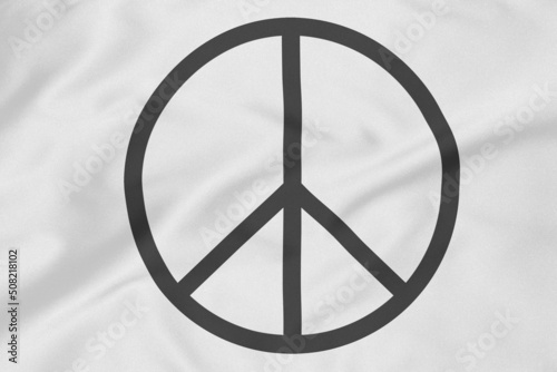 .Pacific sign - international symbol of peace on a gray background