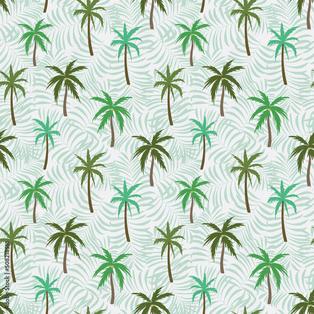 Palm tree seamless vector pattern design background