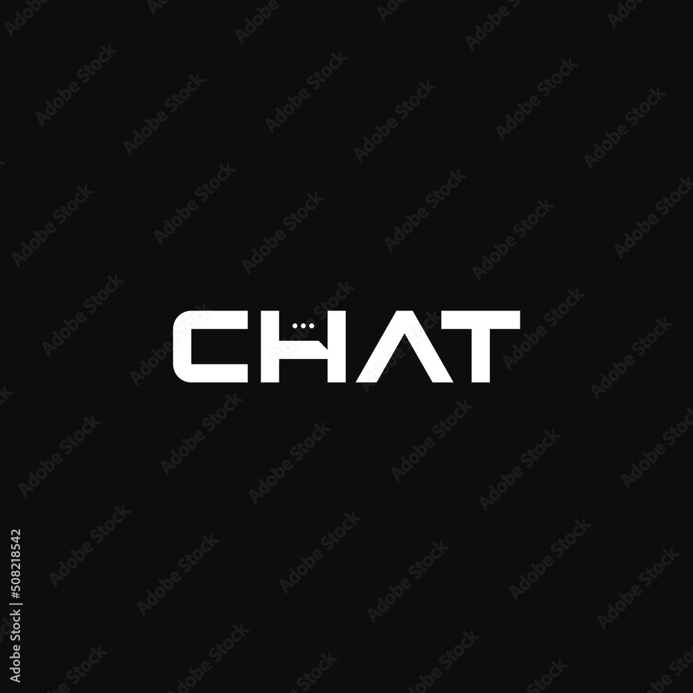 Chat letter, negative space. Wordmark logo design.