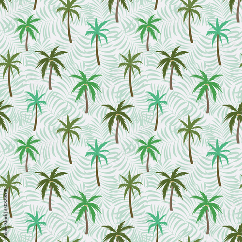 Palm tree seamless vector pattern design background