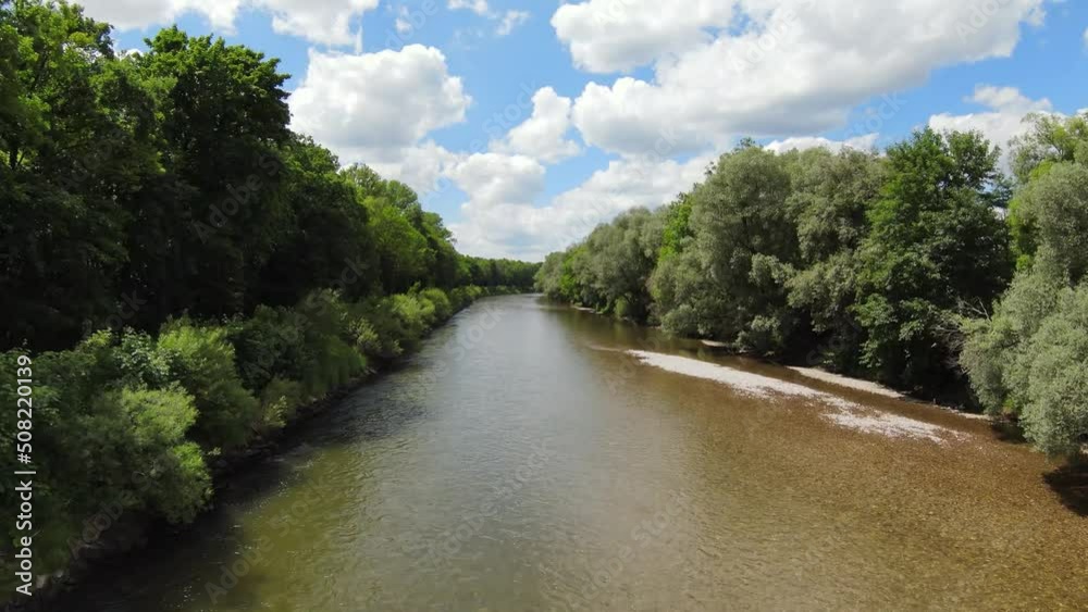 Drohnenflug an der Iller bei Wiblingen bei schönem Wetter Drohnenflug an der Iller bei Wiblingen bei schönem Wetter
