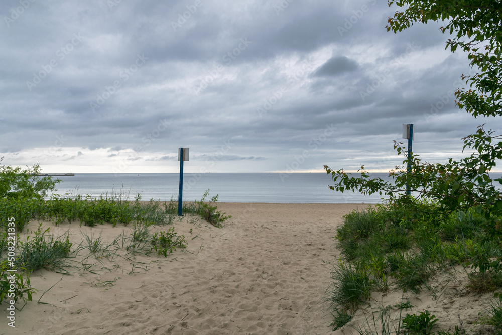 Cloudy morning on the shore of the Baltic Sea	