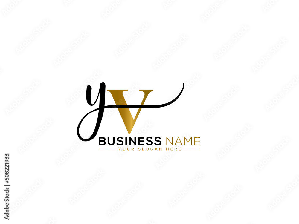 Luxury YV Logo Icon, Letter Yv vy Signature Logo Image Vector Element ...