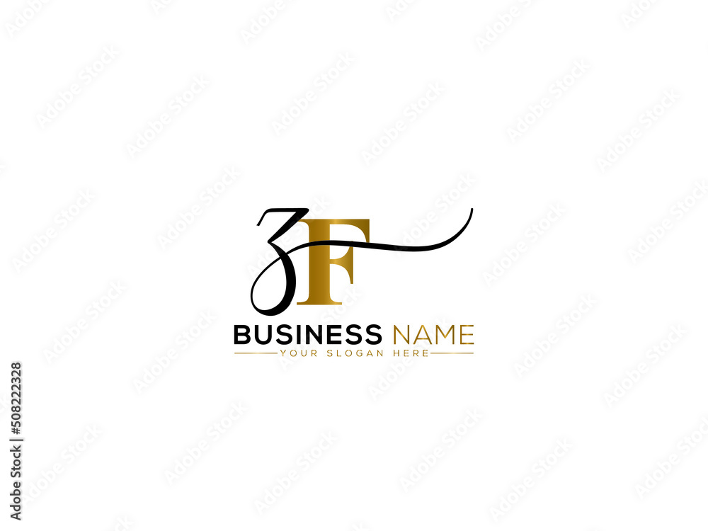 Signature ZF Logo Icon, Letter Zf fz Signature Logo Image Vector For