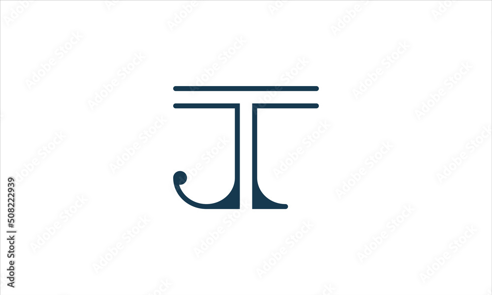 JT logo. J and T Letter Vector design Illustration. JT logo. J and T Letter Vector design Illustration.
