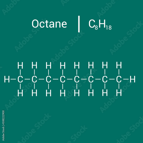 chemical structure of Octane (C8H18) photo