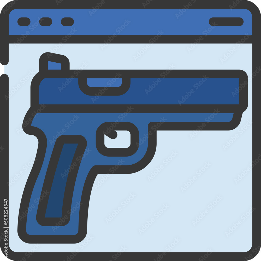 Online Gun Crime Icon