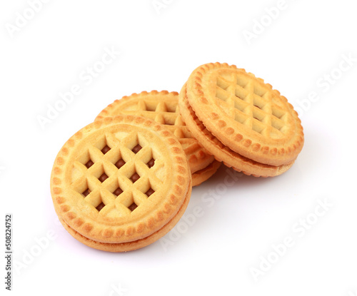 Sandwich cookies isolated on a white background	