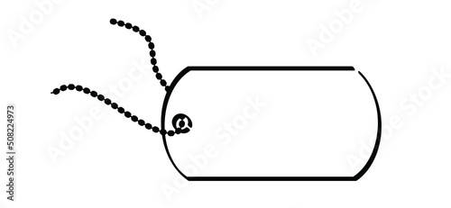 Cartoon army soldier military badge name label. Engraved pendant for identification, blood type. Vector cartoon identity labels. Pair of dog tags or identity. dogtags or id tag icon or pictogram.