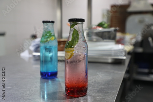 Mojito straberyy and blueberry soft drink