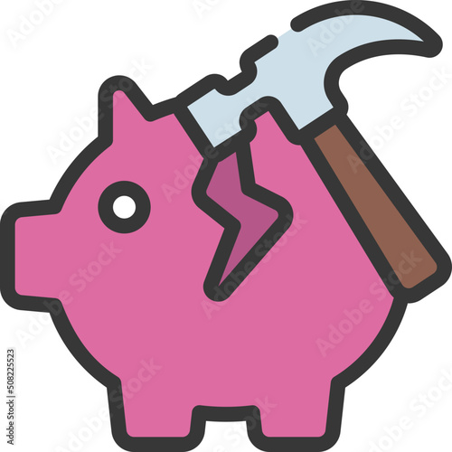 Break Open Savings Icon
