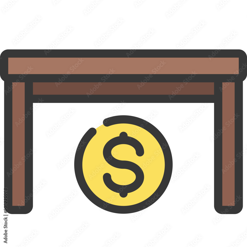Under The Table Money Icon Under The Table Money Icon