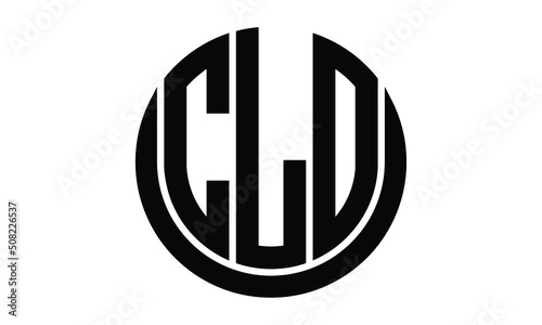 CLO shield with round shape logo design vector template | monogram logo | abstract logo | wordmark logo | lettermark logo | business logo | brand logo | flat logo.