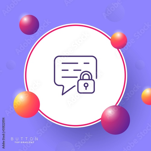 Lock message line icon. Block, private information, privacy, password, correspondence, protection, security. Defense concept. Vector line icon for Business and Advertising
