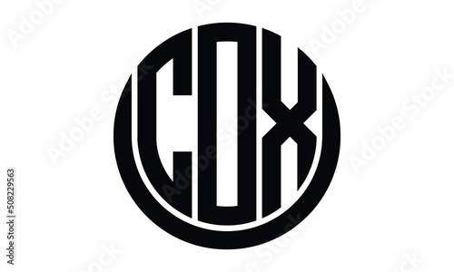 COX shield with round shape logo design vector template | monogram logo | abstract logo | wordmark logo | lettermark logo | business logo | brand logo | flat logo.