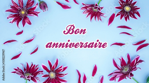 Photography Bon anniversaire means Happy Birthday in French