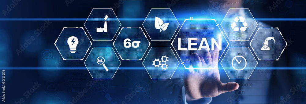 Lean manufacturing and software development methodology concept on ...