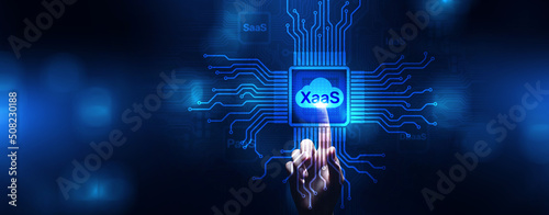 XaaS Paas Saas Iaas Information technology concept on virtual screen.