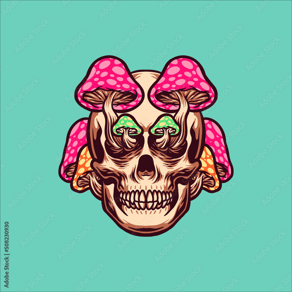 magic mushroom skull vector design magic mushroom skull vector design