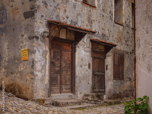 Abandoned Greek village Kayakoy ghost town in Fethiye Izmir Turkey. The site of 18th century Ancient Greek city of Karmilissos.