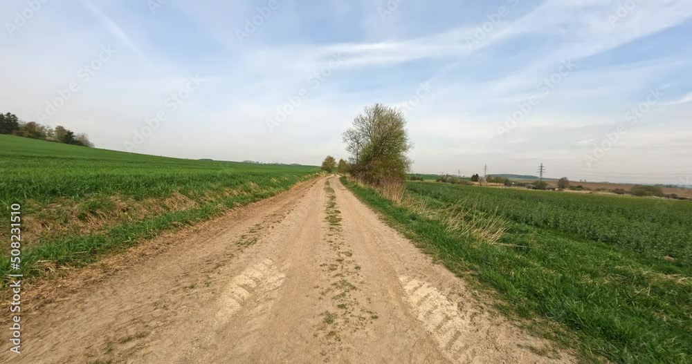 Walking in spring sunny morning landscape, Central Europe, Czech Republic Vysocina. Walking in spring sunny morning landscape, Central Europe, Czech Republic Vysocina.
