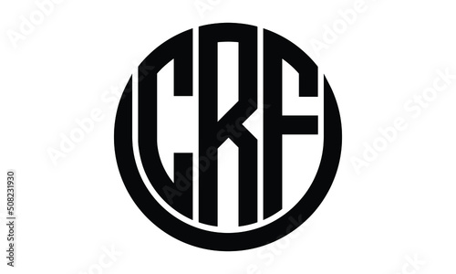 CRF shield with round shape logo design vector template | monogram logo | abstract logo | wordmark logo | lettermark logo | business logo | brand logo | flat logo.