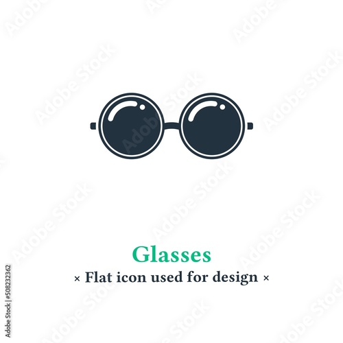 Vector glasses icon in trendy flat style isolated on white background.  Glasses symbol for your website and mobile design.