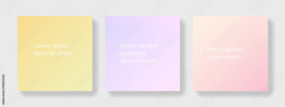 Creative social media layouts, business vector for instagram and facebook posts, minimal pastel gradient with three colours, business marketing graphic