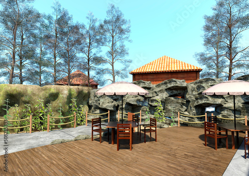 3D Rendering Resort Hotel