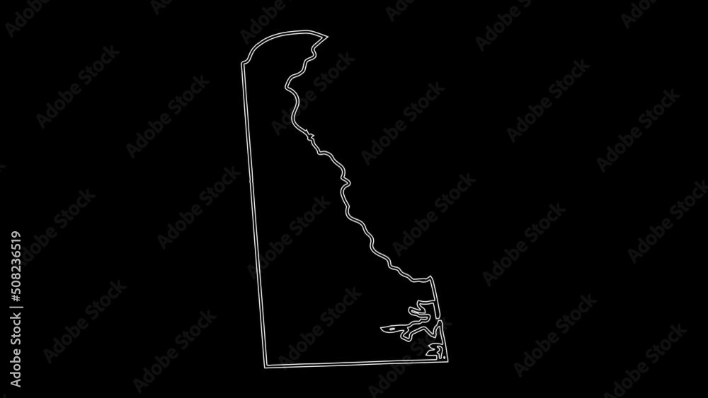 2D Map Of State Delaware Delaware Map White Outline Animated Close Up   1000 F 508236519 5ld34iAv4uG1d0PW60UpKhb474W4L6bz 