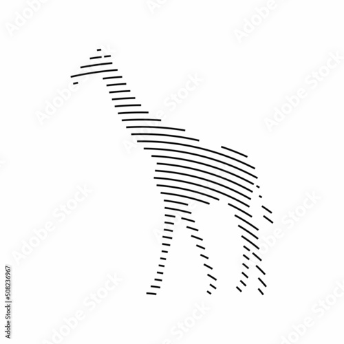 giraffe line logo design vector 
