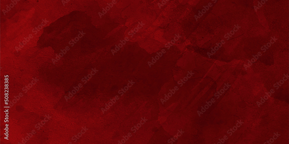 Beautiful Abstract Grunge Decorative Dark Red Stucco Wall Background. Art Rough Stylized Texture Banner With Copy Space. Vector illustrator