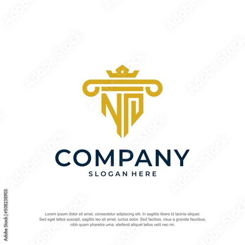law firm logo initial n p premium vector
