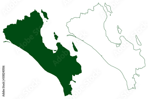 La Paz municipality (Free and Sovereign State of Baja California Sur, Mexico, United Mexican States) map vector illustration, scribble sketch La Paz map photo
