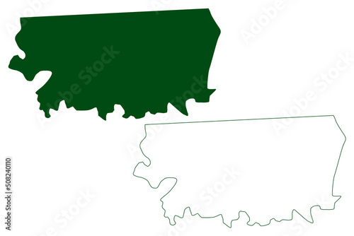Tecate municipality (Free and Sovereign State of Baja California, Mexico, United Mexican States) map vector illustration, scribble sketch Tecate map photo
