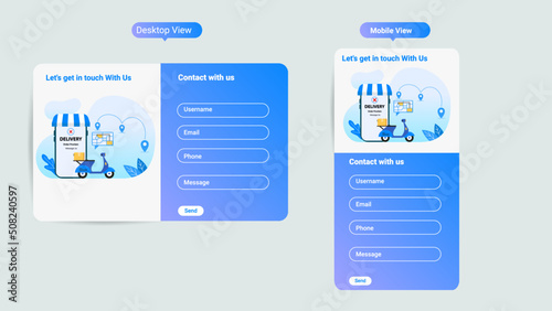 Feedback form for site design.Creative vector illustration of web site registration or login contact form isolated on background. UI and UX art design. Abstract concept graphic templates and scribbles