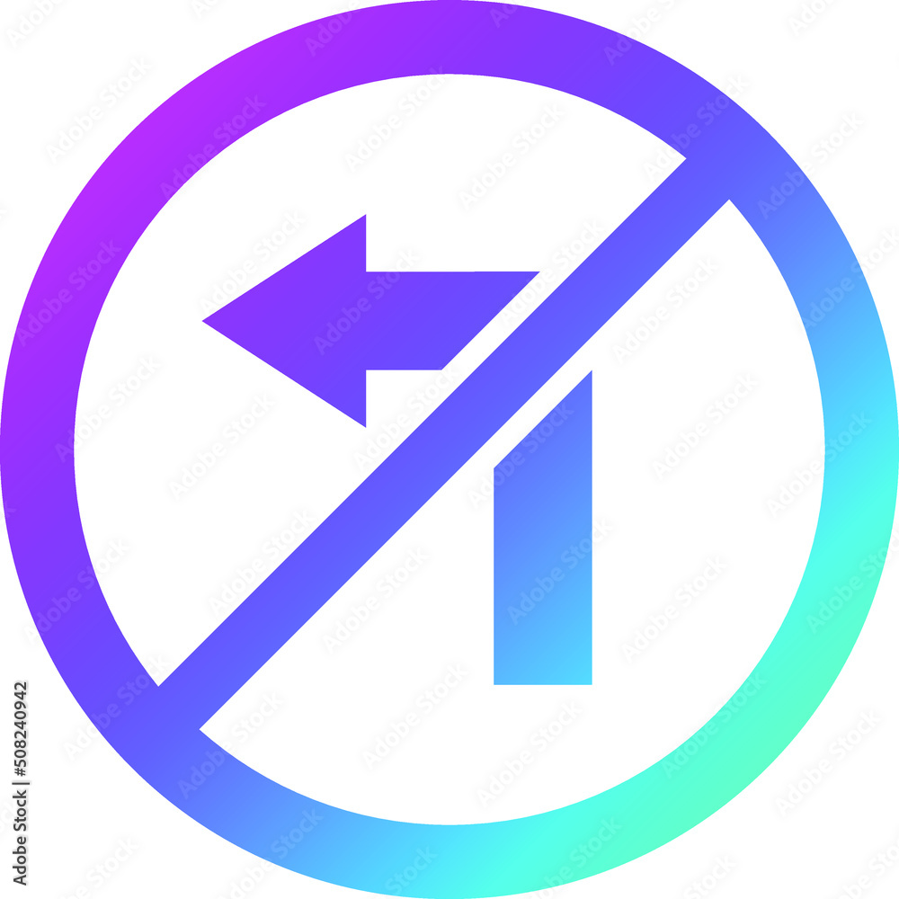 No turn left Vector Icon Design Illustration No turn left Vector Icon Design Illustration