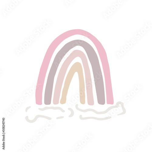 Hand drawn pastel color rainbow