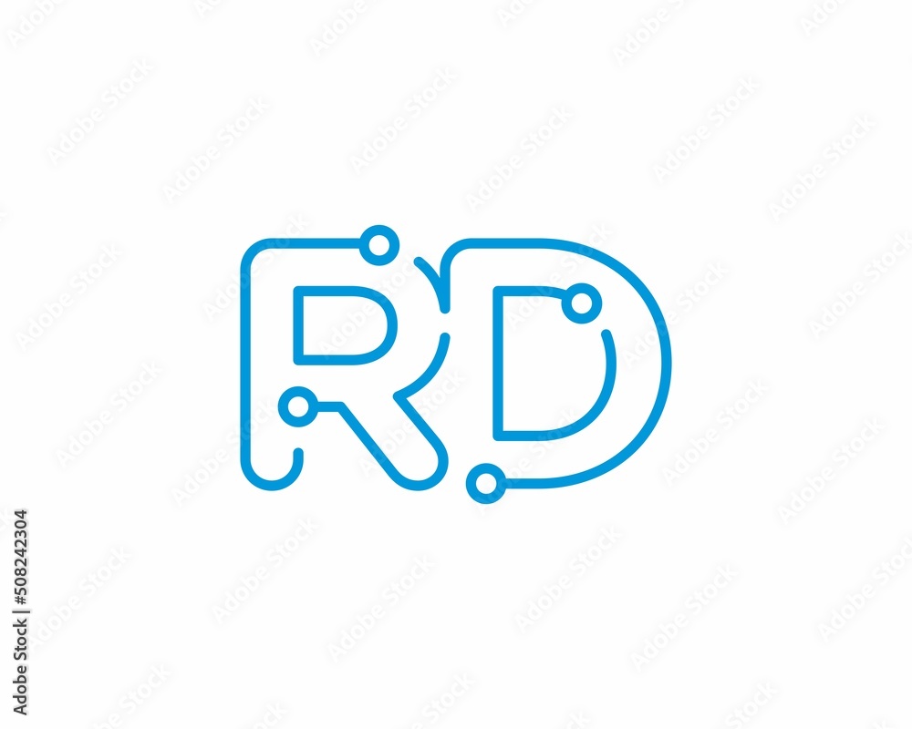 Abstract Letters RD Logo Design Template 001 Abstract Letters RD Logo Design Template 001
