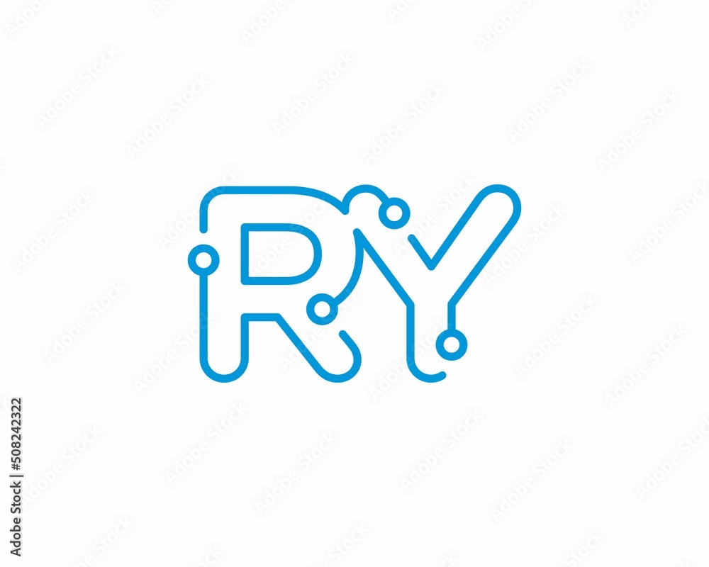 Abstract Letters RY Logo Design Template 001 Abstract Letters RY Logo Design Template 001