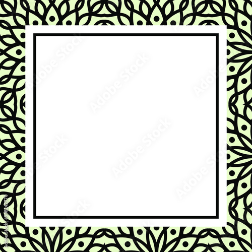 luxury mandala ornament frame for event, party, birthday, wedding invitation mock up. Oriental background design. Turkish, arabic, moroccan, islamic or indian style vector illustration