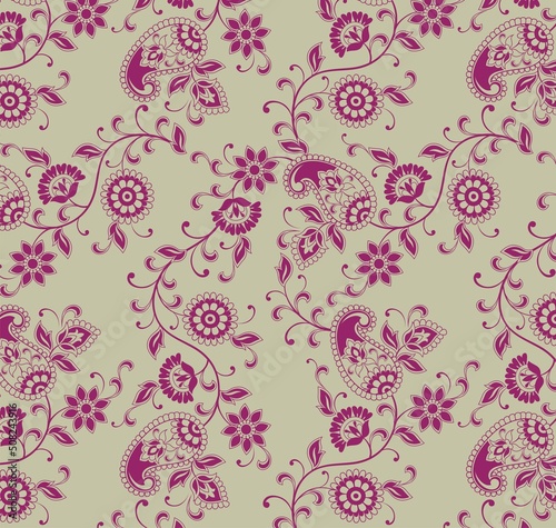 traditional paisley floral pattern, textile , Rajasthan, royal India 